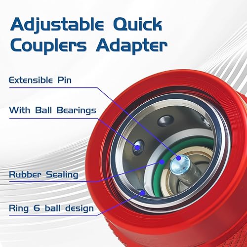Miniatura 6 de Adaptador R134a Aire Acondicionado Adaptadores de Acoplador Rápido Ajustable Alta Baja AC Freón Manómetro Kit de conversión de manguera 14 SAE HVAC