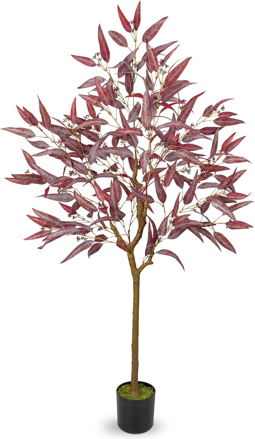 Briful Artificial Eucalyptus Tree Realistic Potted Dutch Faux Eucalyptus Tree in Black Pot 3ft Porch Floor Fake Tree for Home Decor Indoor Outdoor Farmhouse Wedding