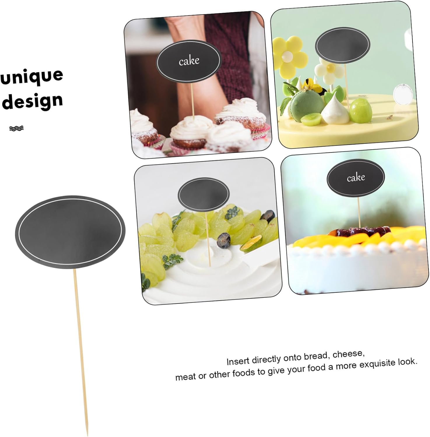 24pcs Writable Blackboard Cheese Markers for Party Buffet Foods