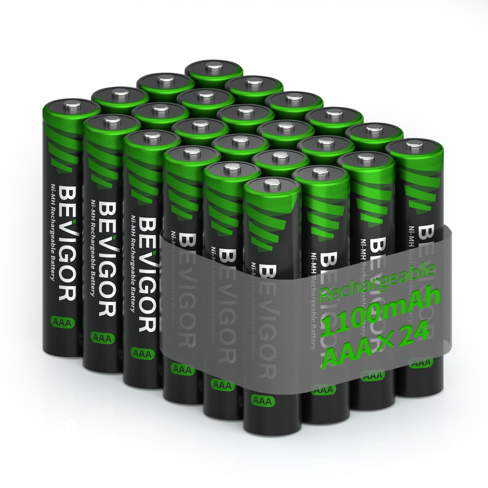 BEVIGOR Rechargeable AAA Batteries, 1100 mAh High Capacity, LSD Low Self Discharge Technology, 1.2V NiMH AAA Batteries Rechargeable, Long-Lasting Triple AAA Recharge Batteries, 24 Count