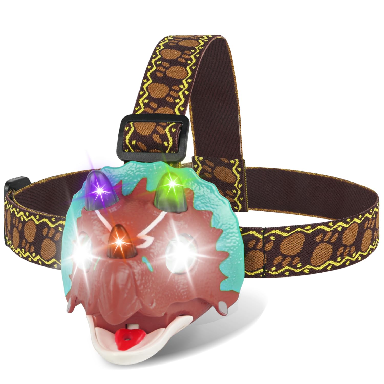 Dinosaur Headlamp for Kids - Triceratops LED Flashlight -9