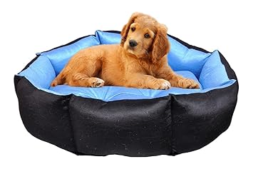 Slatters Be Royal Store Reversible Dual Ultra Soft Velvet Sky Blue Black Color Luxury Sofa Bed PET Bed | Dog Bed | CAT Bed | Puppies Puppy Bed | Rabbit Bed