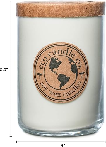 Miniatura 9 de Eco Candle Co. Vela reciclada, salvia de limoncillo, 26 oz. - Aromas de citronela y salvia - 100% cera de soja, sin plomo, etiqueta y tapa de papel
