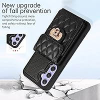 Vista 6 de XYX Wallet Case for Samsung Galaxy A54 5G, Crossbody Strap PU Leather Accordion Organizer Card Holder Protective Case with Adjustable Lanyard, Black