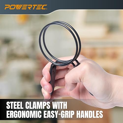 Miniatura 11 de POWERTEC Abrazadera de manguera de doble alambre de 4 pulgadas con perno, paquete de 10 abrazaderas de manguera ajustables para colector de polvo