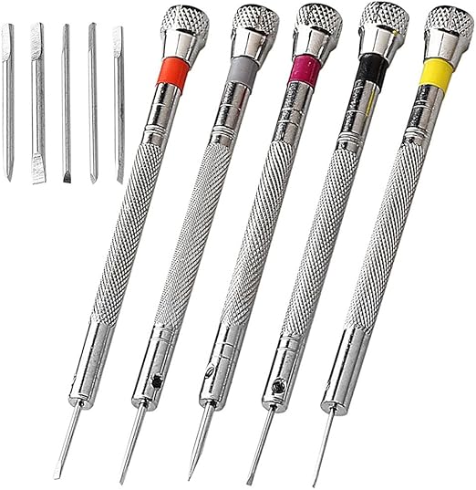 kuou 5 Pcs Watchmakers Screwdrivers Repair Set,Jewelers Precision