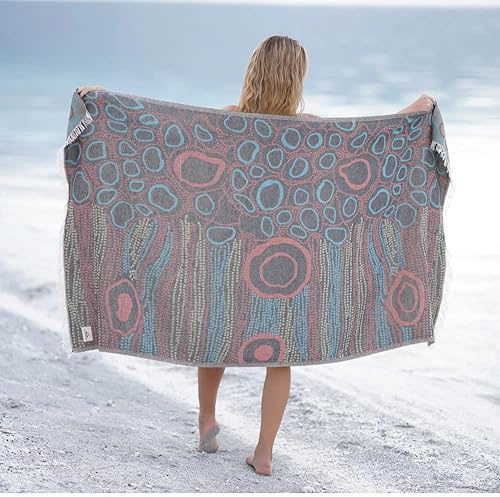 Miniatura 8 de BAGNO MILANO Toallas de playa de algodón turco orgánico, suaves, de secado rápido, de gran tamaño, para playa, yoga, spa, piscina (toalla de playa,