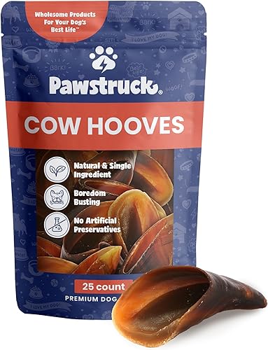 Pezuñas naturales de vaca para perros, fabricado en Estados Unidos, golosinas masticables dentales de carne