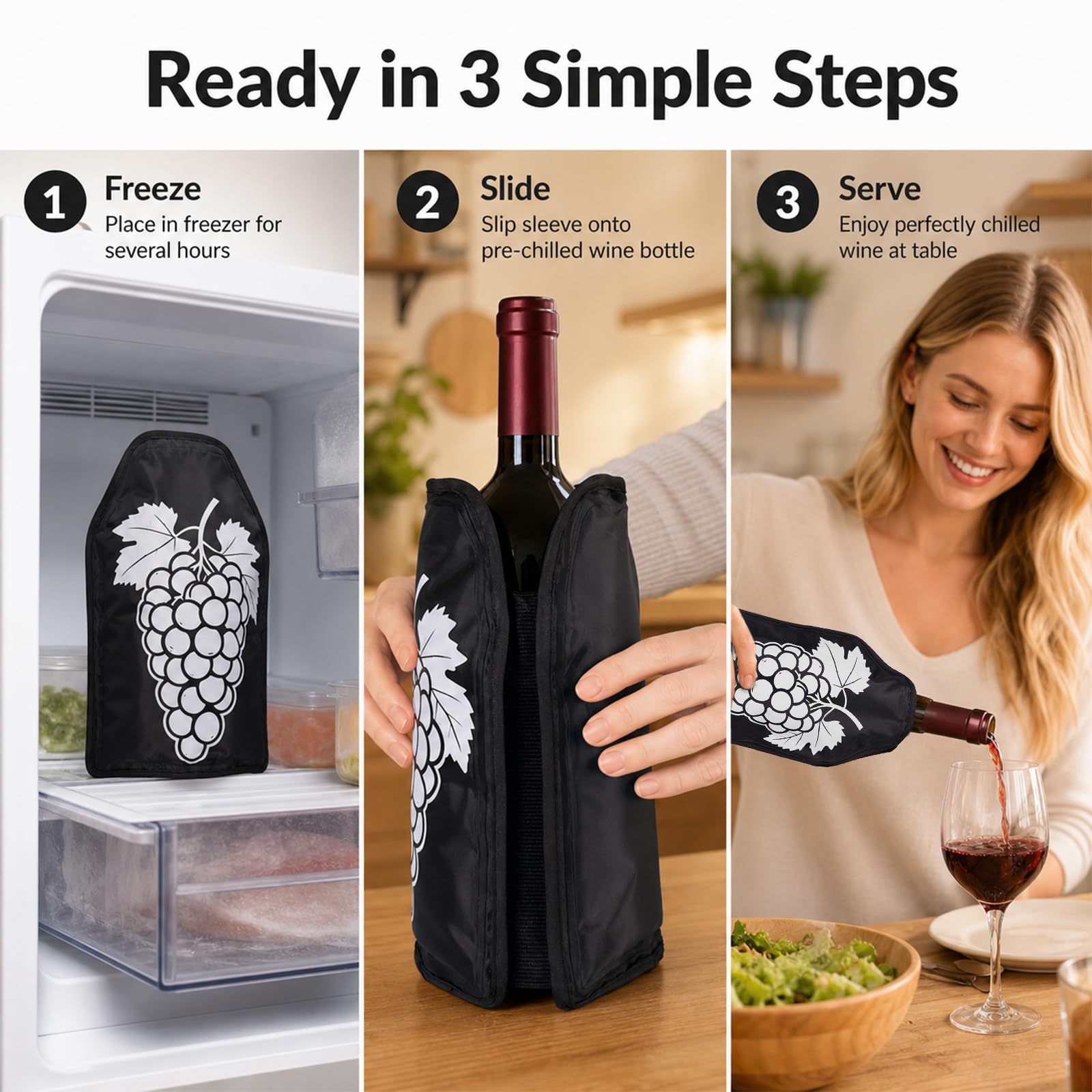 Ice Wine Bag, Beer Cooler, Wine Refrigerator, Wine Bottle Cooler, Suitable for Champagne or White Wine, Chilled Beer, Parties, Wine Cooling Bucket — Amazon image 7