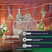 Vista 6 de Cuerda de yute trenzada – SGT Knots – Cuerdas gruesas de yute de 3 cabos, de alta resistencia – Fibras de yute totalmente naturales – Para