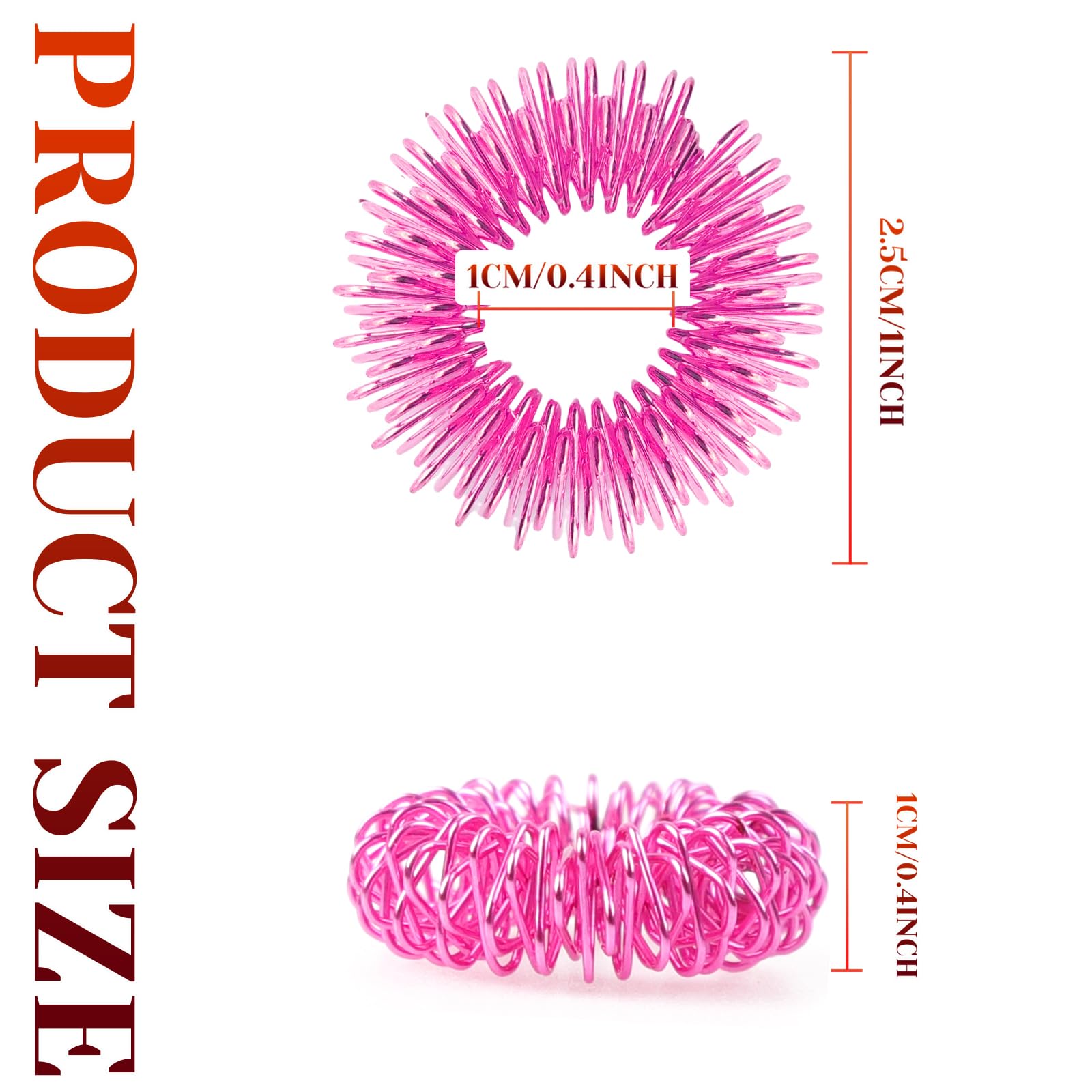 LLMSIX 12 Pieces Fidget Rings Acupressure Rings Sensory Rings Trichotillomania Fidget Toys Stress Relief Toys Set for Teens, Adults, Silent Stress Reducer (Gold Rose Gold Rose red red Pink Orange)