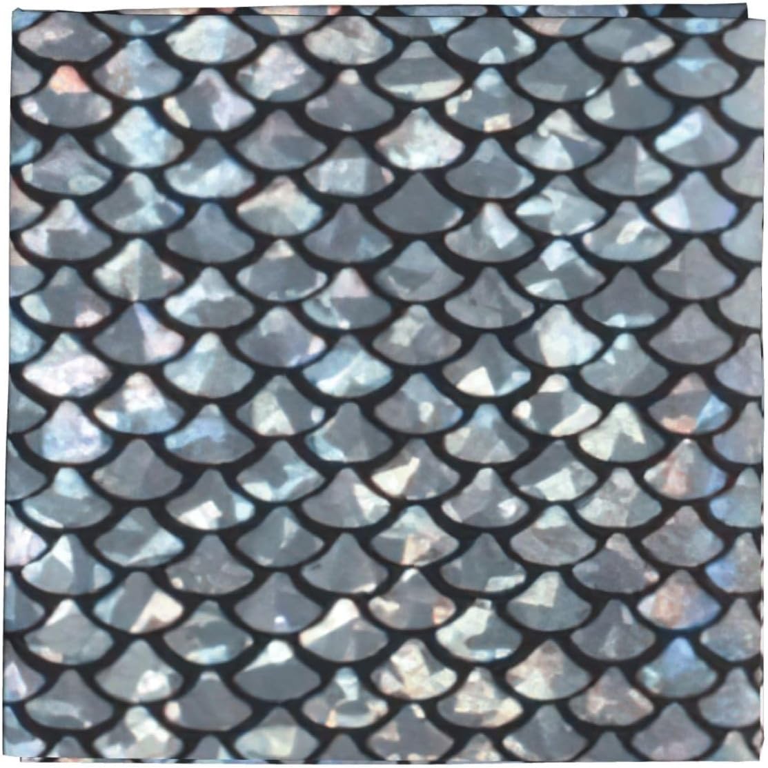 Silver Fish Scale Print For Women And Men Head Scarves Hair Bandanas Square Scarf Fashion Accessories Lightweight image 3
