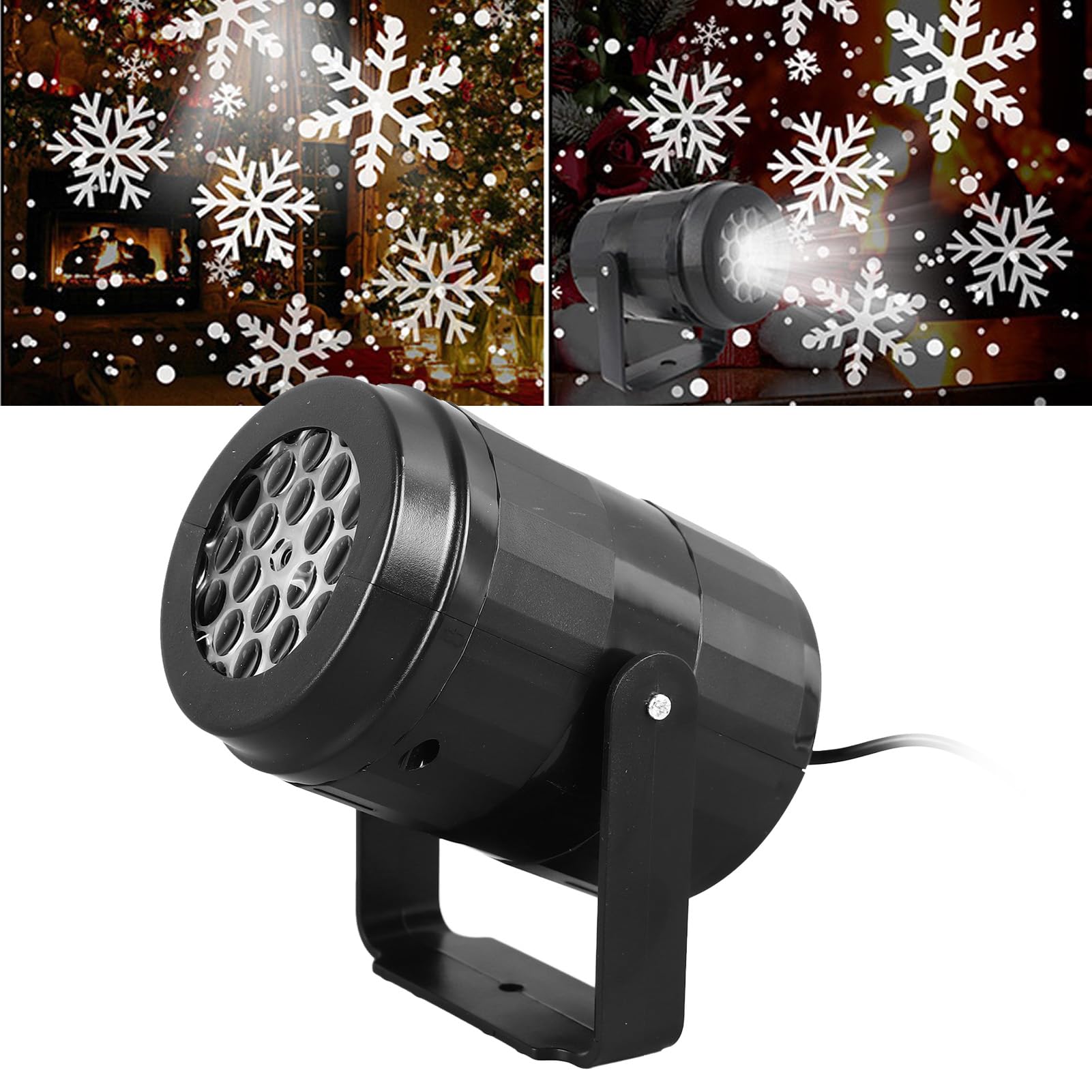 Światła Projektora z Płatkami śniegu Bożonarodzeniowego IP65 Wodoodporna Dynamiczna Dioda LED HD Opady śniegu Obrotowa jasność o Wysokiej Jasności do Dekoracji Wnętrz w Ogrodzie