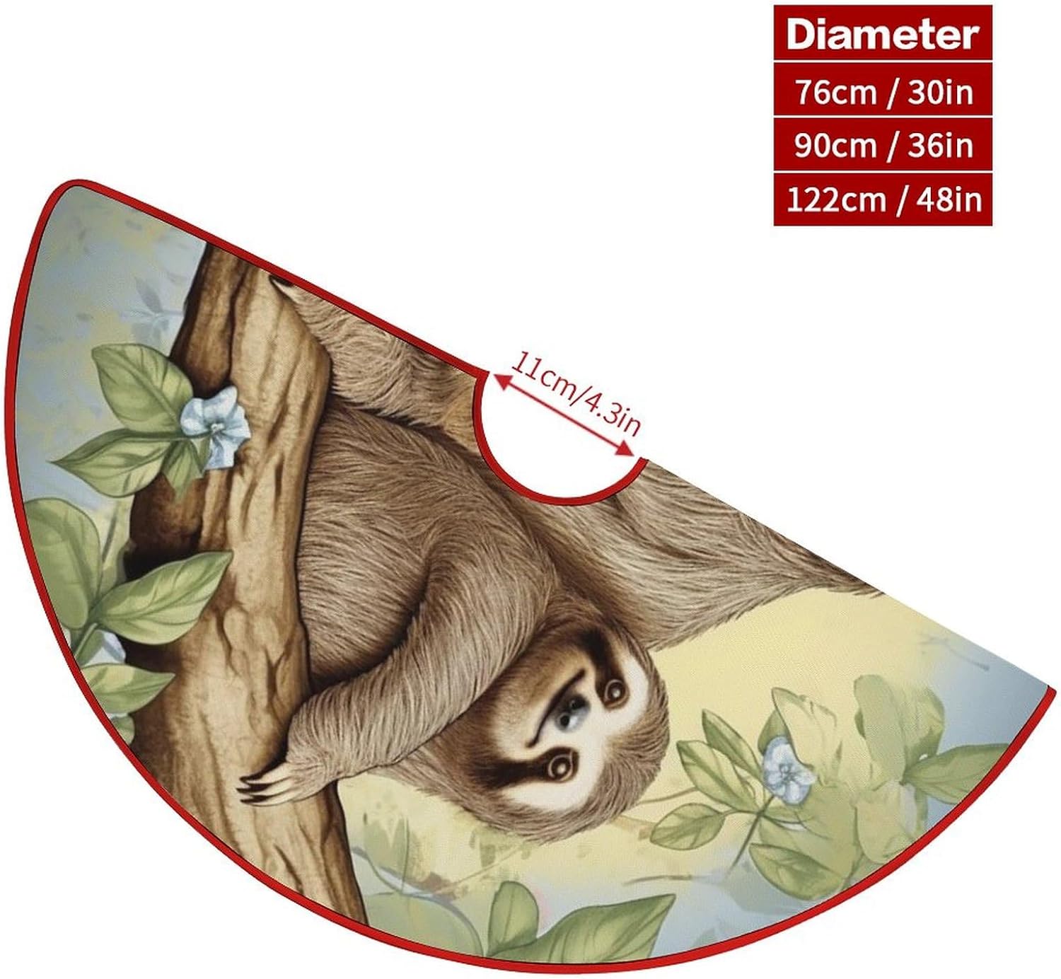 Christmas Tree SkirtSloth Familyclassic Fashion Tree Skirt Painted Multifunctional Christmas Tree Skirt