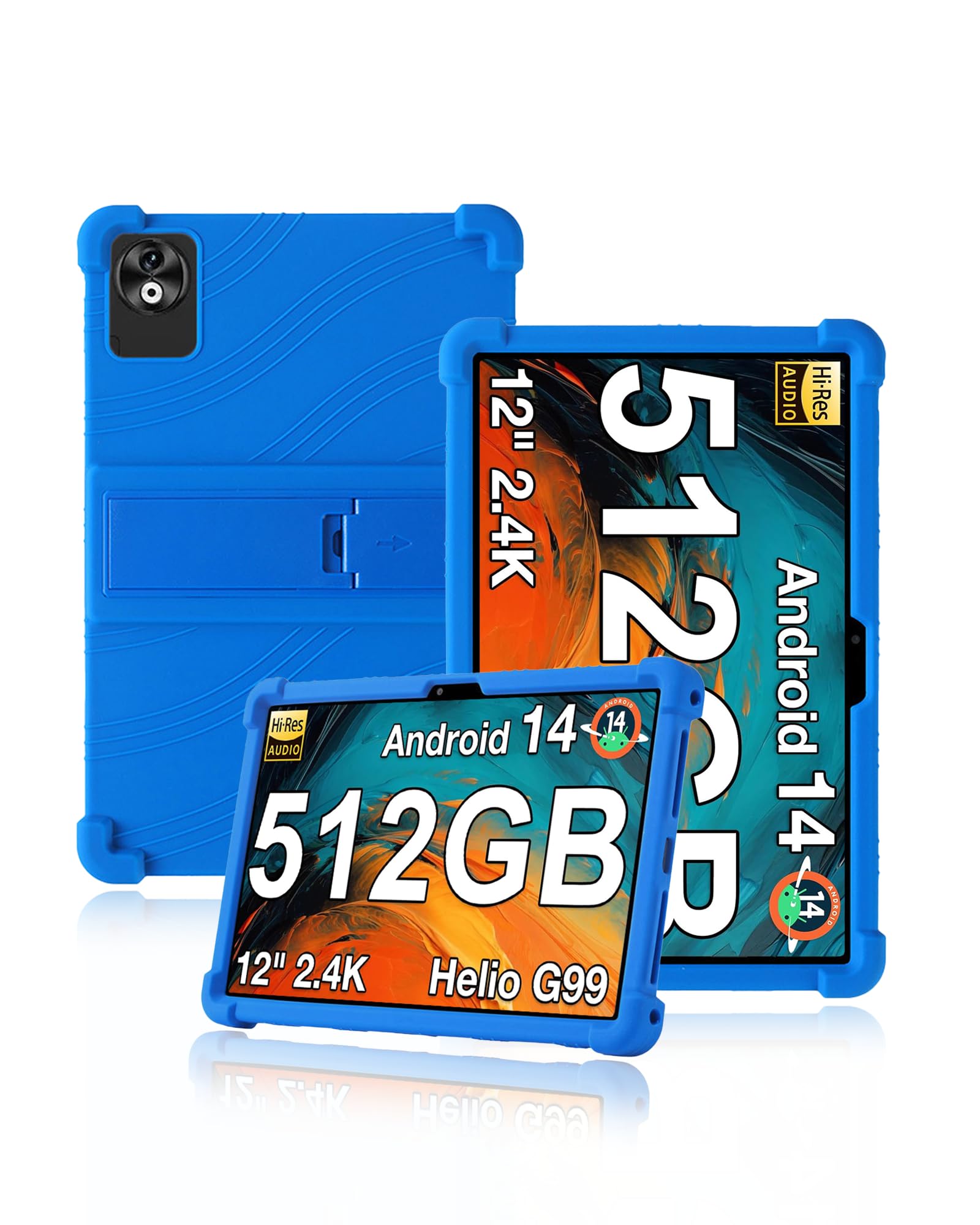 Étui DOOGEE T40 Pro : coque silicone 12 pouces avec support ajustable bleu - 8