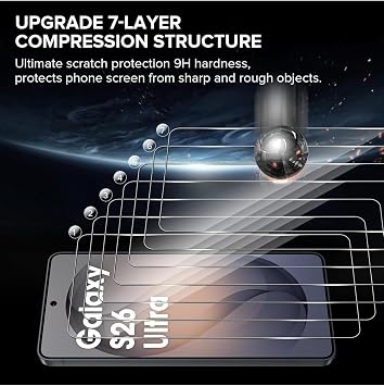 CONSTRAIN - Samsung Galaxy S26 Ultra ile uyumlu Uygulama Aparatlı Tam Kapatan Temperli Ekran Koruyucu Kırılmaz Cam