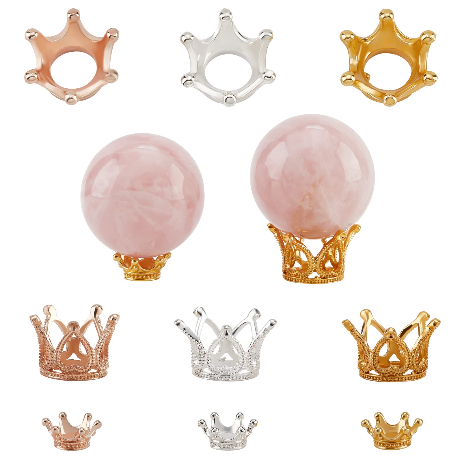 Supports de boules de cristal en alliage finition couronne luxe