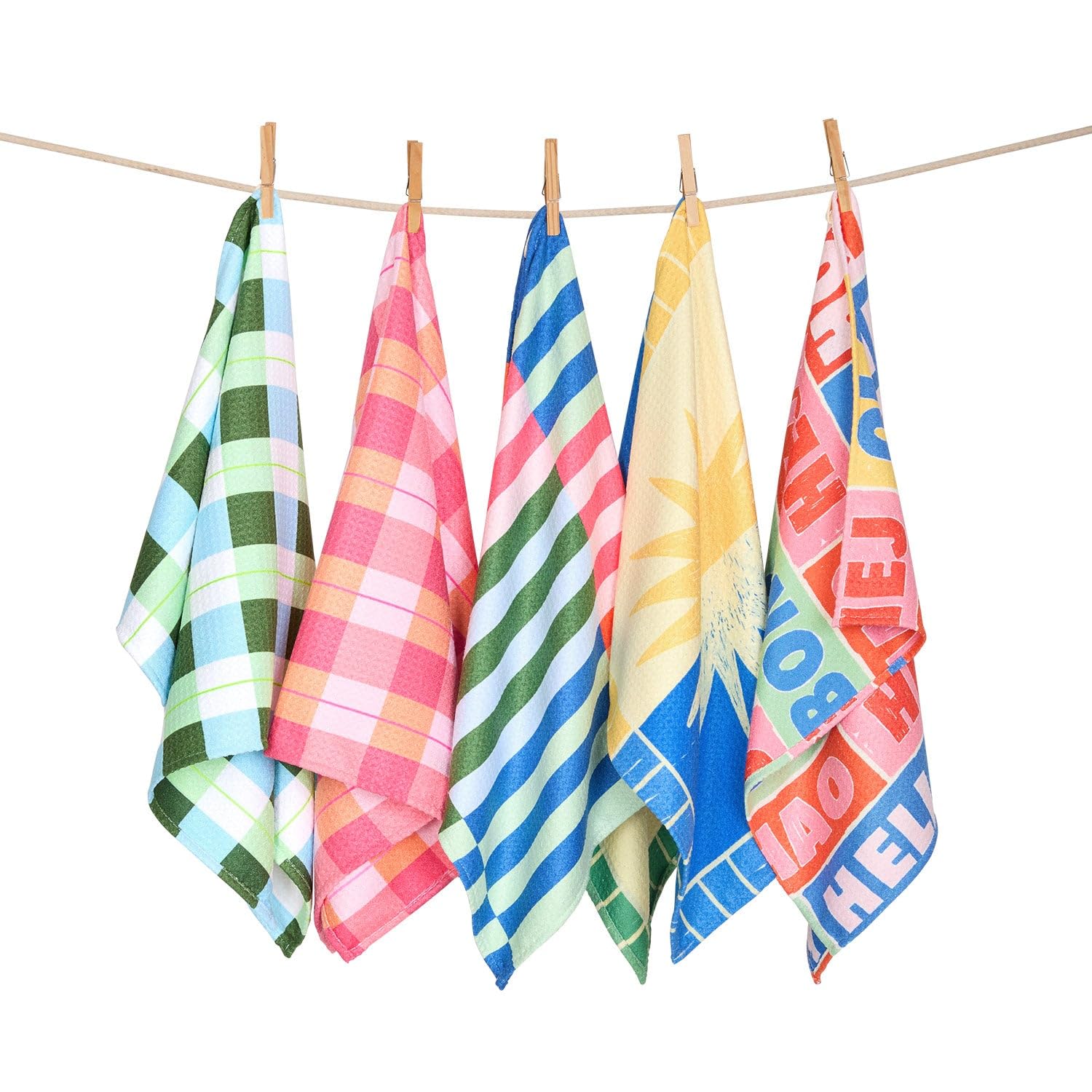 Dock & Bay Tea Towels - Quick-Drying Dish Towels in Thick Waffle Fabric - Medium Size 75x45cm, 29x17 - Picky Bits - Set of 5 — image 1