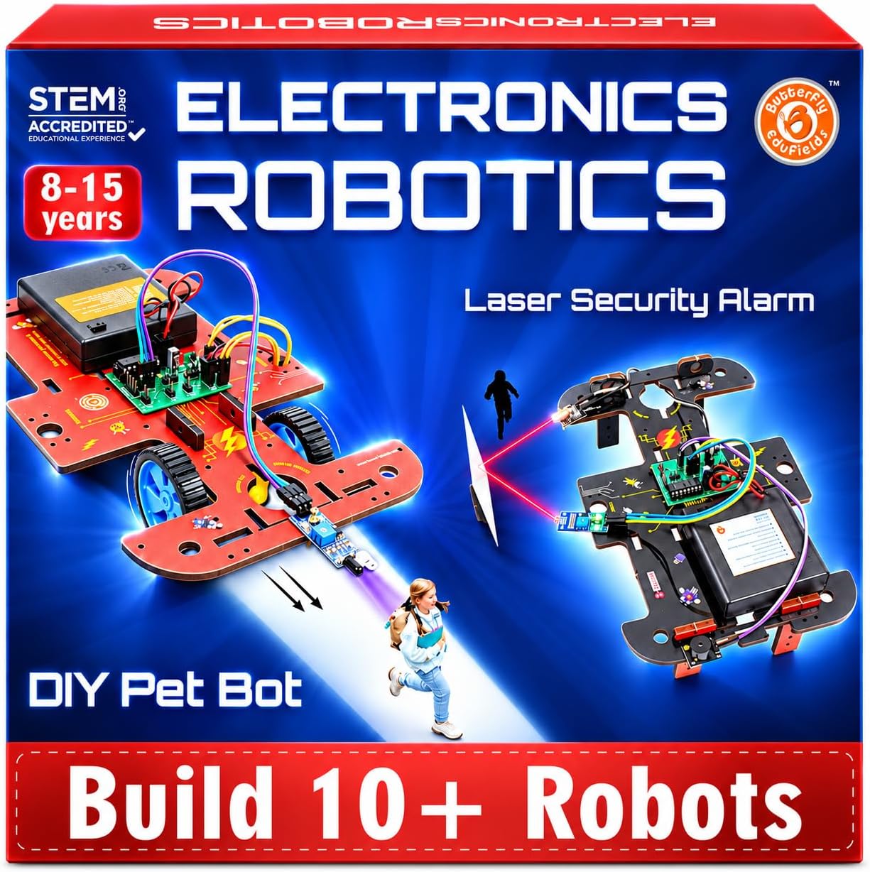 – Butterfly EduFields 10-in-1 Electronics & Robotics Stem Kit for Kids Ages 8-15 years