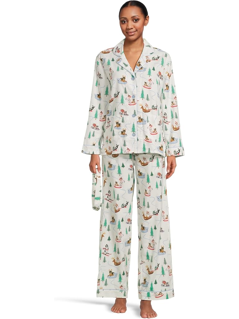 White P.J. Salvage Flannel PJ Set with Headband