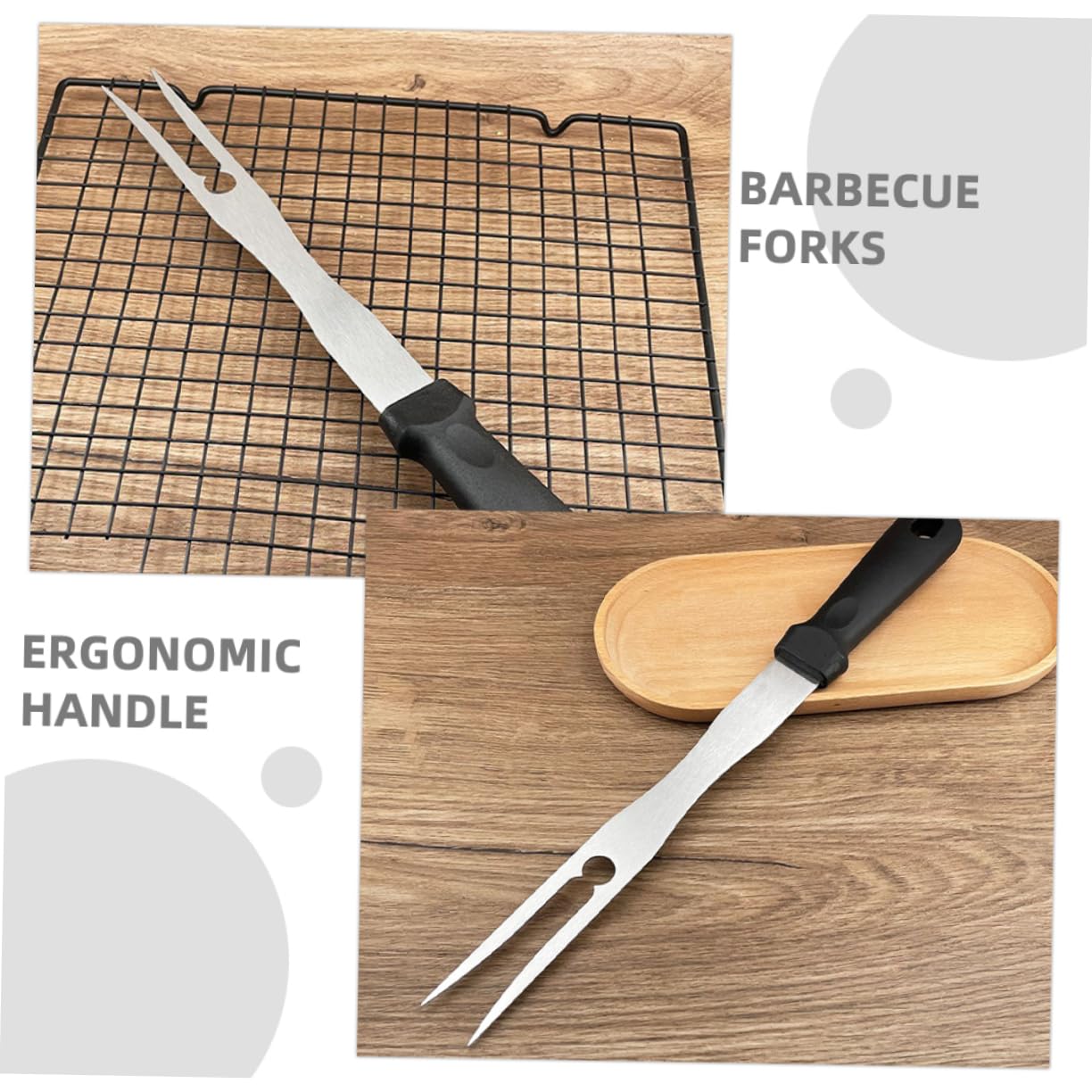 Levemolo 2pcs Stainless Steel Marshmallow Roasting Sticks with Ergonomic Plastic Handle for Camping Easy to Clean Skewers for Barbecue and Grill Use