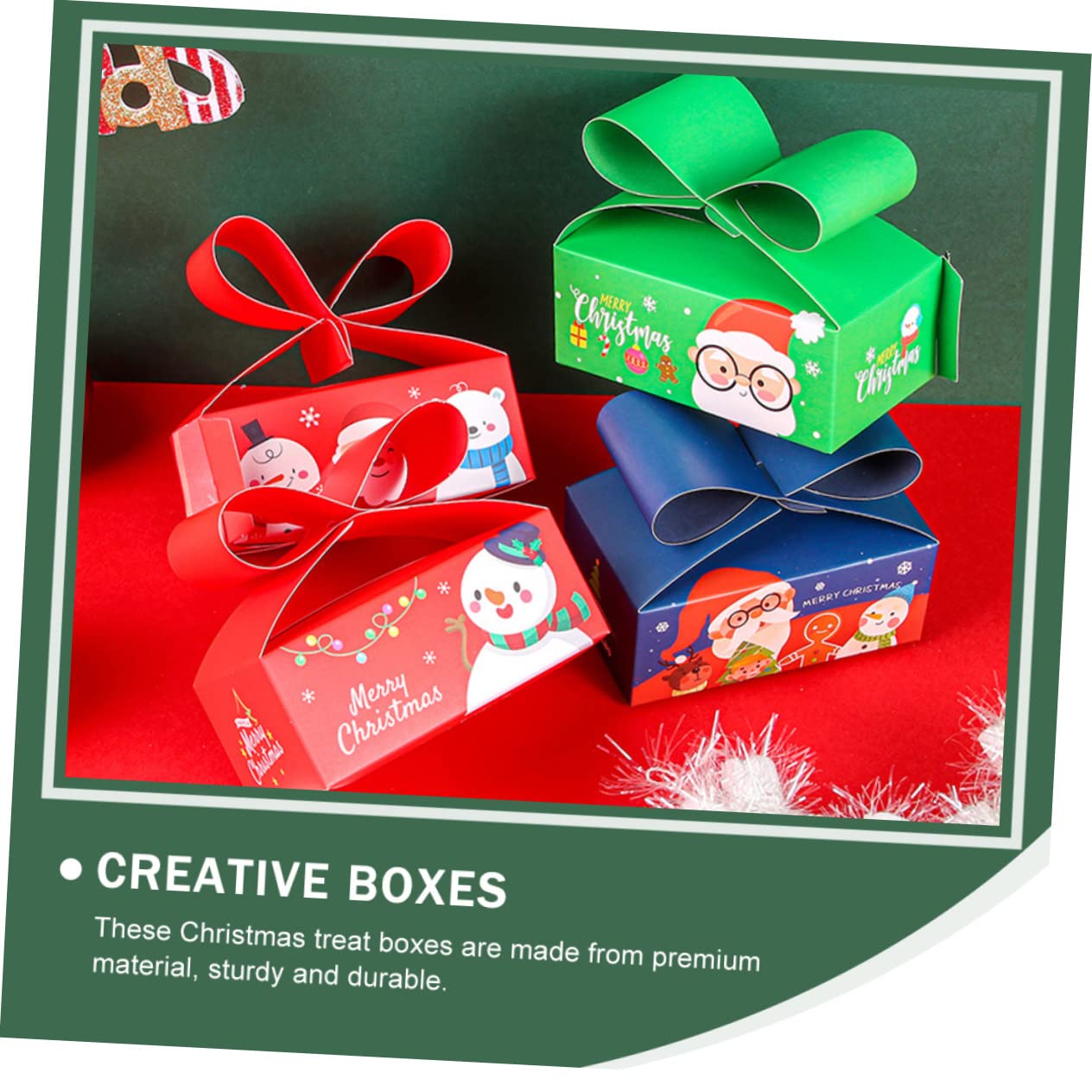 Mobestech 3 Set Di Scatole Per Dolcetti Di Natale Forniture Natalizie Scatole Di Cartone Per Caramelle Festive Per Decorazioni Per Feste 12 Pezzi * 3