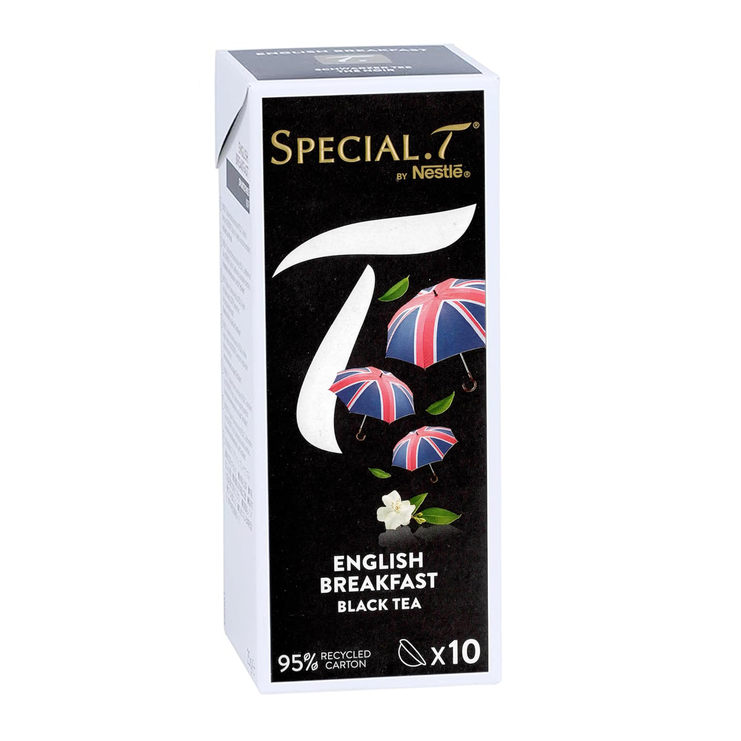 Special T 4er noir thé set - Ceylon (Bio), darjeeling (Bio), earl grey & english breakfast - 10 capsules par paquet (40 au total) black tea mix