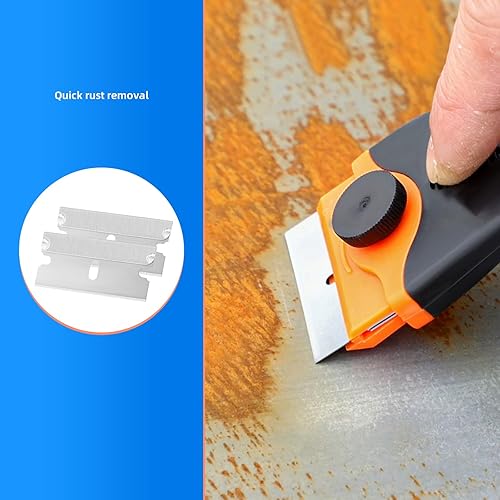 Miniatura 7 de EHDIS 100 cuchillas de afeitar  Cuchillas de afeitar de acero inoxidable con borde recto para rascador de pintura, cortador de caja, uso industrial