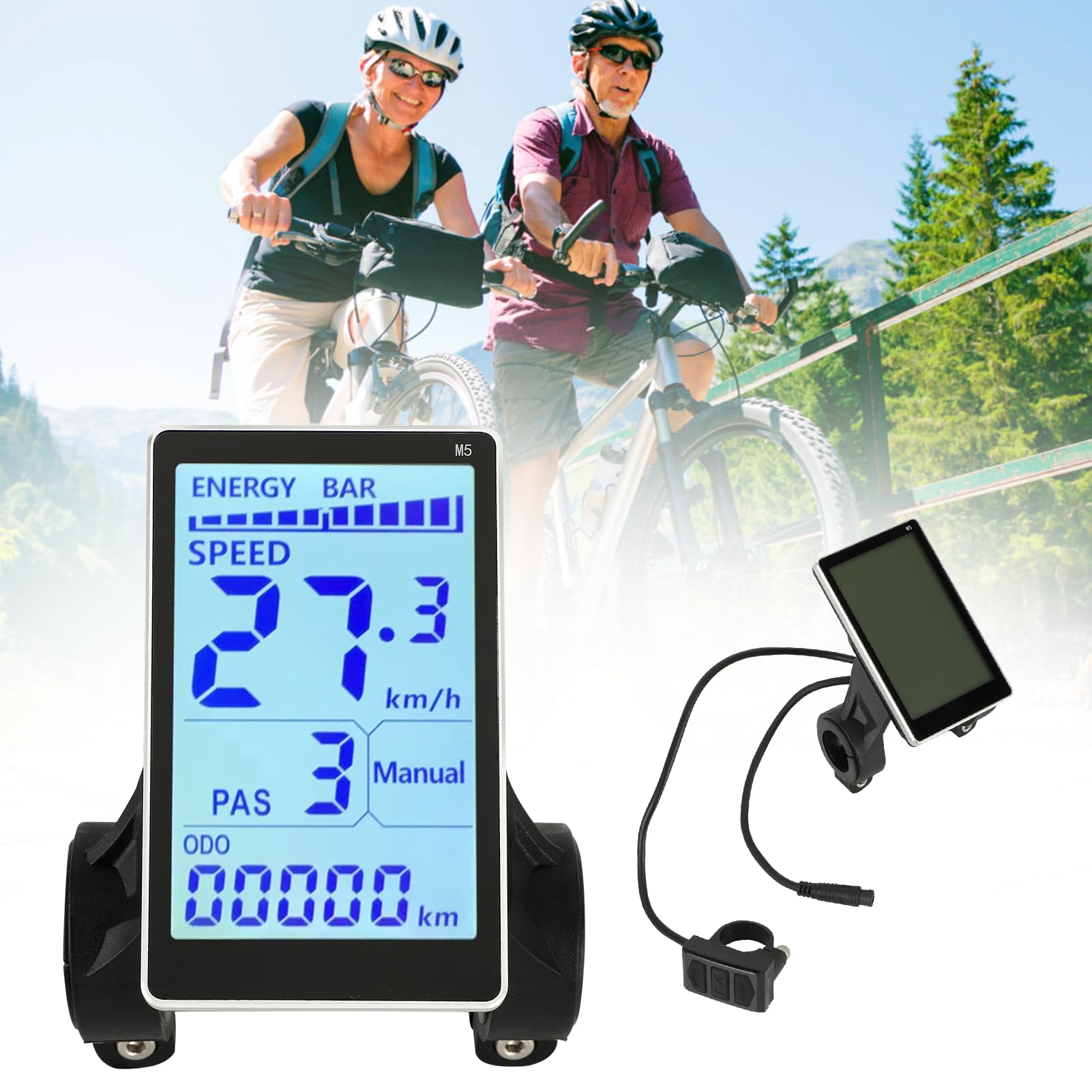 Display LCD per Scooter Elettrico Tachimetro per Bici Pannello di Controllo dello Schermo di Visualizzazione per Scooter Elettrico ABS con Connettore Resistente All'acqua a 6