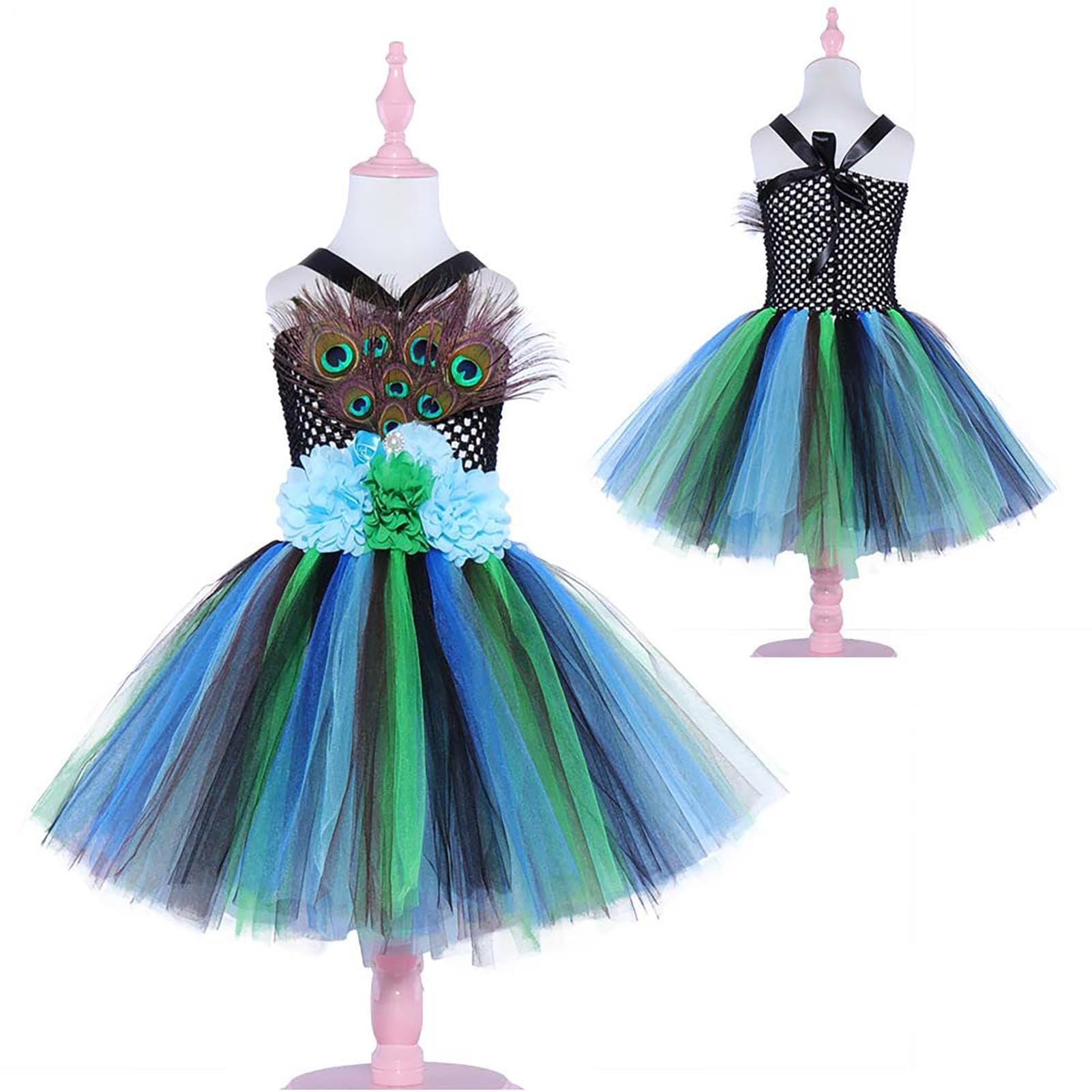 Tutu Abito Costume Svolazzante Maniche Corte con Fascia per Capelli