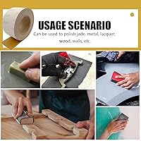 Vista 7 de Rollo de papel de lija de grano 320 con gancho y bucle, 2-3/4" x 20 yardas de óxido de aluminio con respaldo de gancho y bucle, paño de esmeril