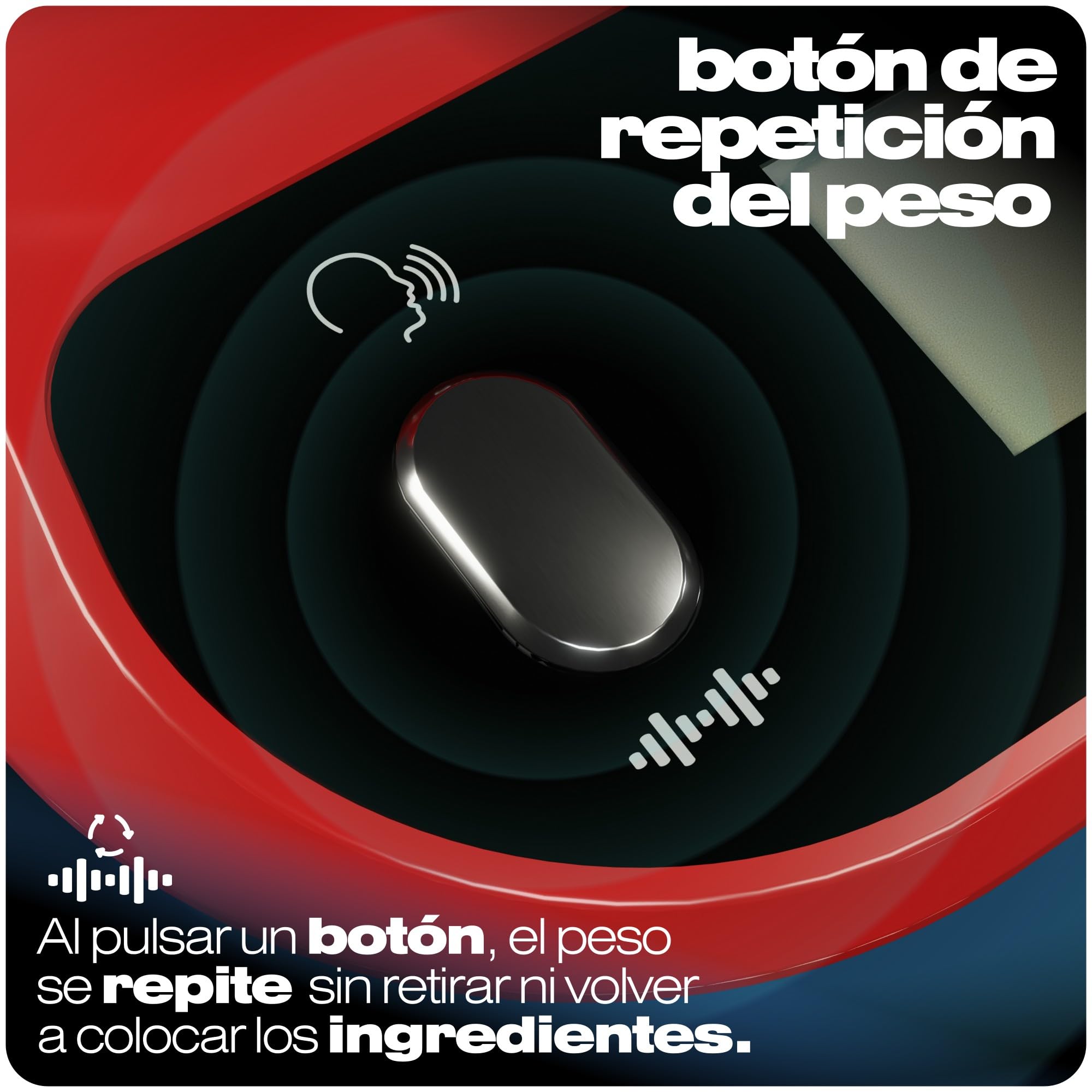 Báscula Parlante VIBAS iVoice Chef con Cuenco, para Mayores y Discapacidad Visual, 5 Idiomas, Señales Sonoras, Repetición del Peso, Volumen Ajustable, Hasta 10 kg, Pilas Incluidas