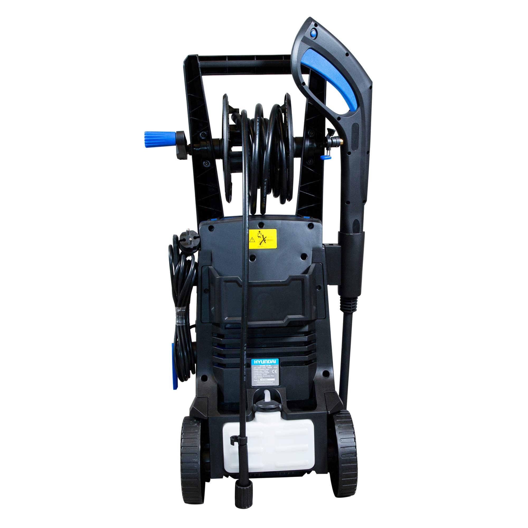 Hyundai Hidrolimpiadora Eléctrica 130 Bar Potente para Limpieza Exterior y Hogar - Limpiadora a Presión Compacta con Lanza Turbo y Detergente - Hidrolavadora Fácil de Usar Serie Hobby