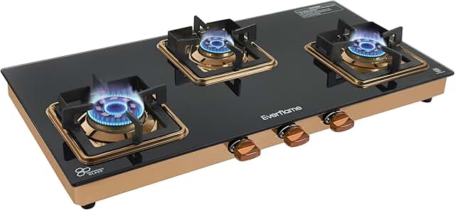 Everflame
                                                  Aurum 3 Burner Gas
                                                  Stove | ISI Certified
                                                  | Manual Ignition LPG
                                                  Gas Stove | 5G Brass
                                                  Burner | 5 Years
                                                  Warranty on...