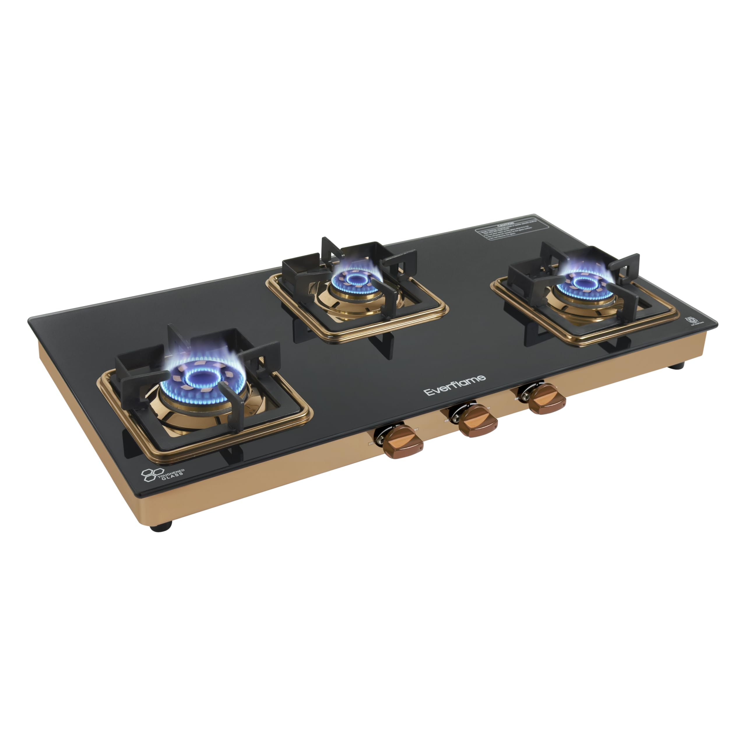 Everflame Atlas 4 Burner Gas Stove - Premium Glass Top -9