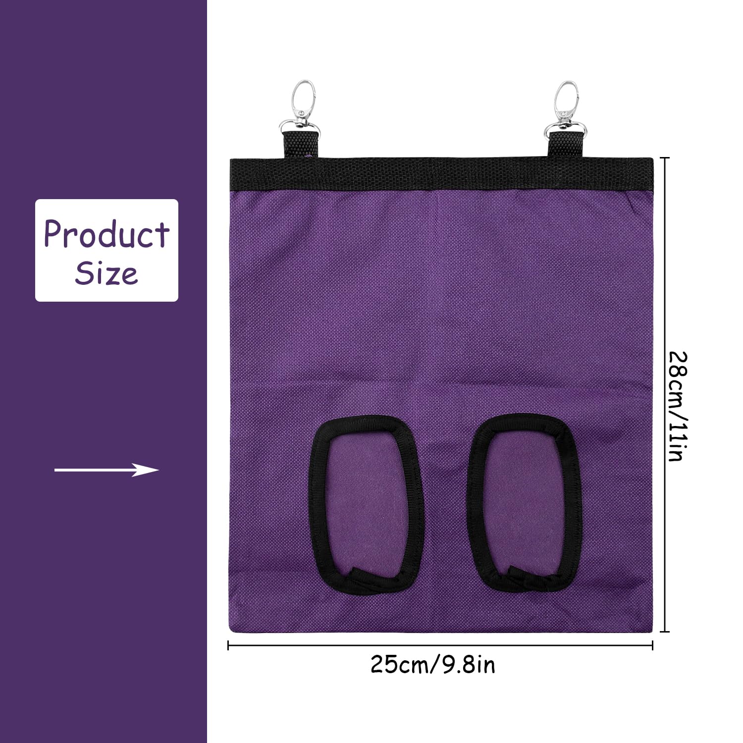 Rumyve Rabbit Hay Feeder Bag,Long Wear Feeder Bag,Oxford Fabric Hanging Bag,Small Animals Hay Feeder Bag for Rabbit Guinea Pig Hamster(Purple) - Image 2
