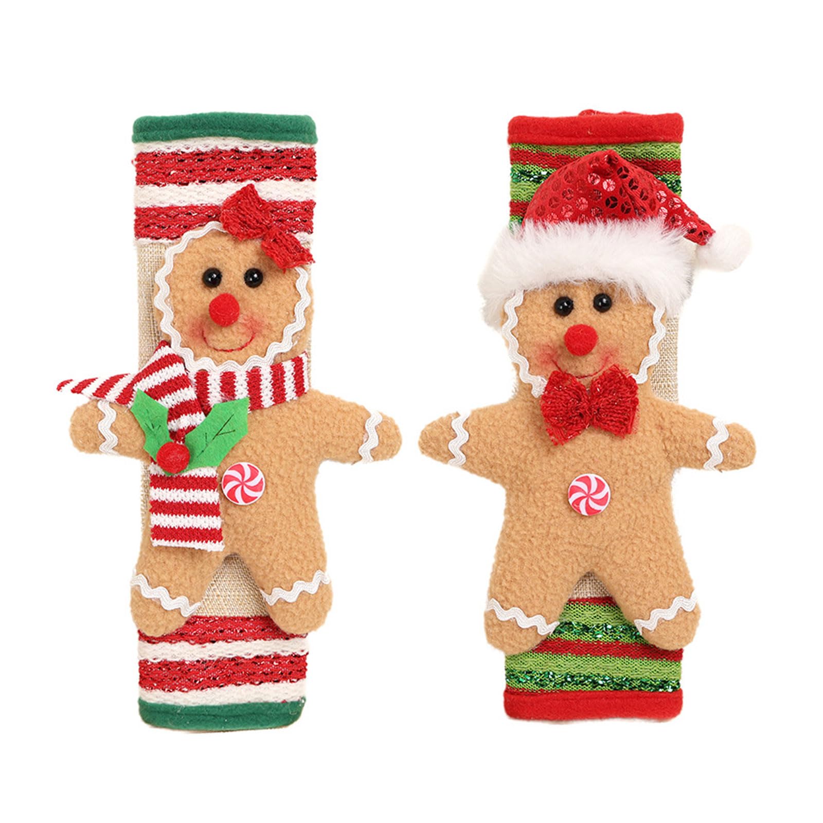 Elnwnnkc Christmas Cookie Appliance Cover Polyester Fabric Dustproof Elastic Design for Refrigerator Decors Refrigerator Cover