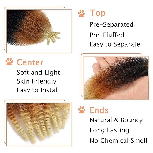 Miniatura 4 de Cabello afro Twist de 12 pulgadas, 3 paquetes de cabello trenzado Marley Twist para rastas suaves, cabello corto estilo Bob, envoltura de cabello