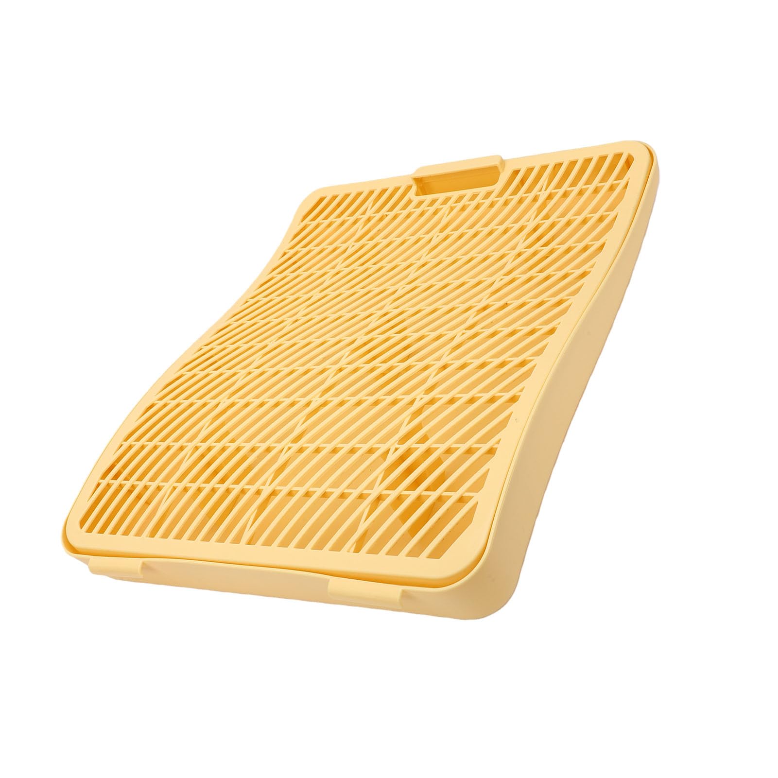 Asixxsix Tapis de Litière, Capteur de Litière pour Chat à Double Couche Anti-éclaboussures, Rampe de Marche avec Fonction de Filtre Lavable pour Chatons Chats âgés (Yellow)
