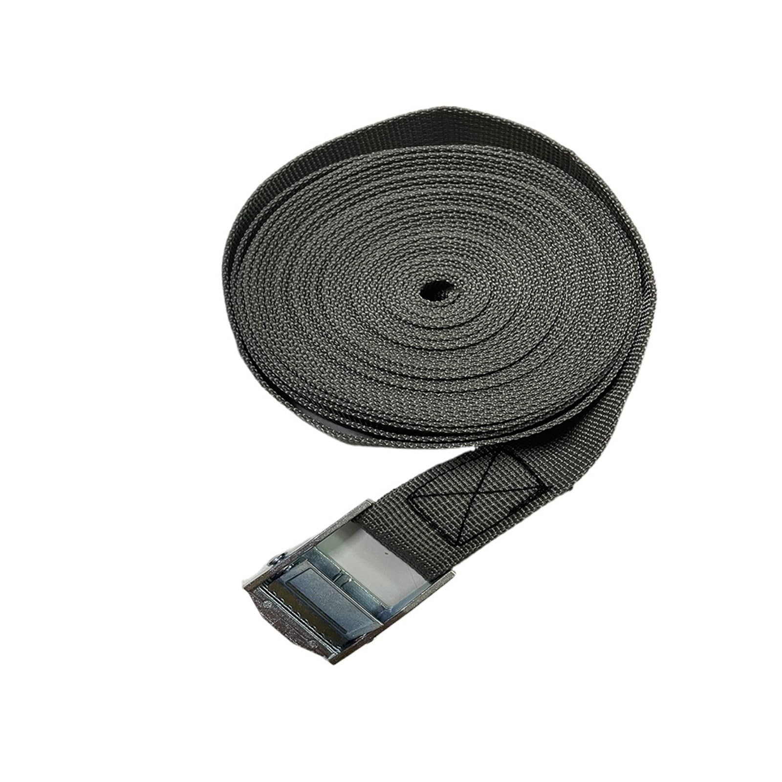 mocowanie, Pasy ładunkowe z klamrą, pas mocujący do motocykla, samochodu, roweru, metalowej liny holowniczej, mocny grzechotką torby bagażowej(Grey 5m 1pcs)