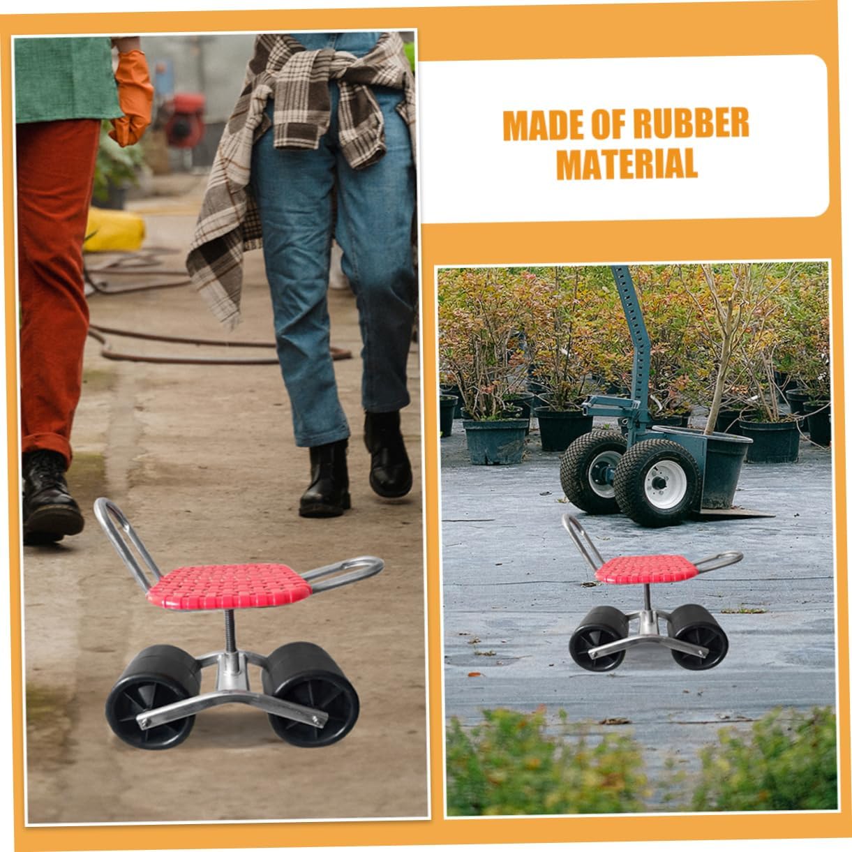 2pcs Garden Stool Wheels Rolling Garden Seat Accessories for Outdoor Activities for Gardening Camping Fishing Strong Stable Design for Versatile Use