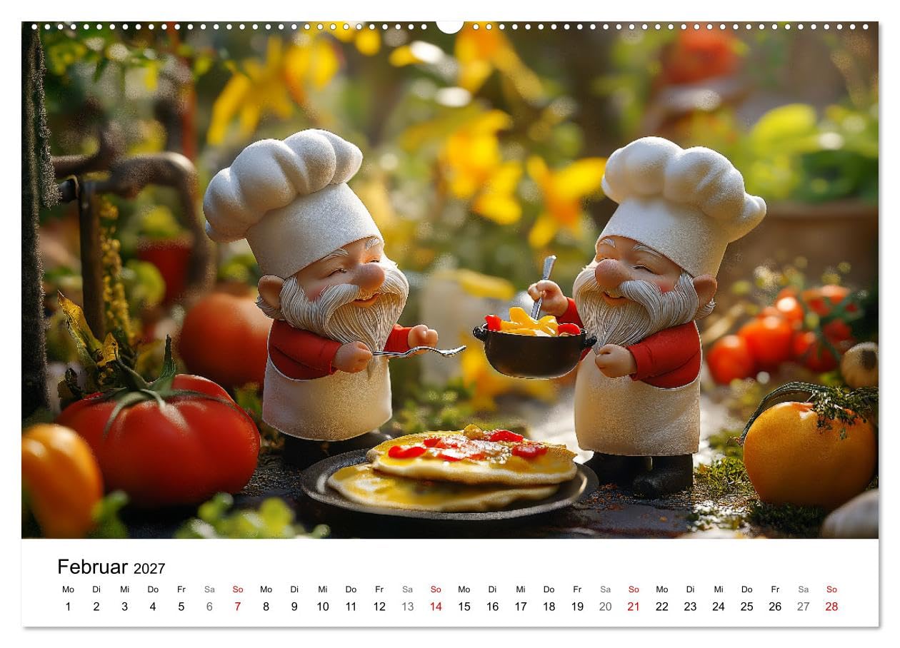 CALVENDO - Berufe der Gartenzwerge (Wandkalender 2027 DIN A2 quer), Monatskalender: Gartenkalender mit lustigen Gartenzwergen in Berufen - i für Gartenliebhaber, Familien und Kinder. Humorvoll, kreati