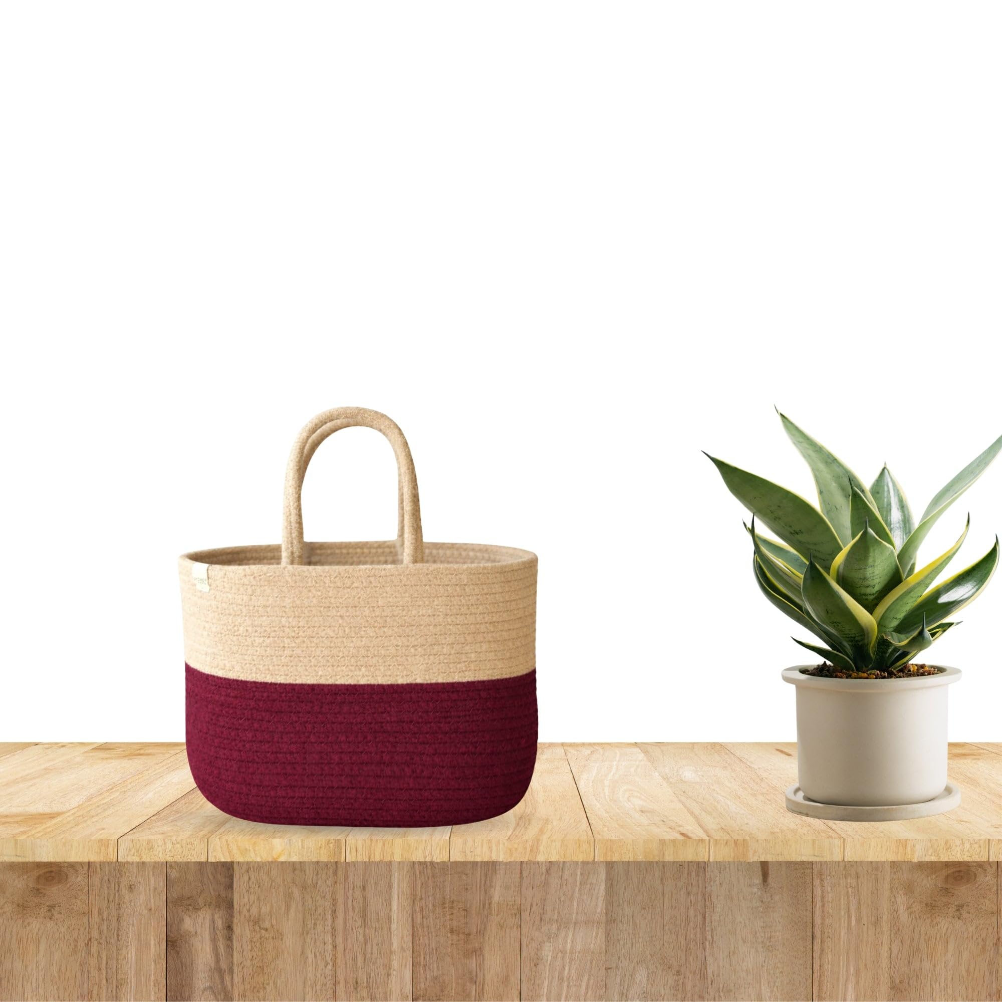 JASMEY HOMES Jute Lunch Bag - White -10