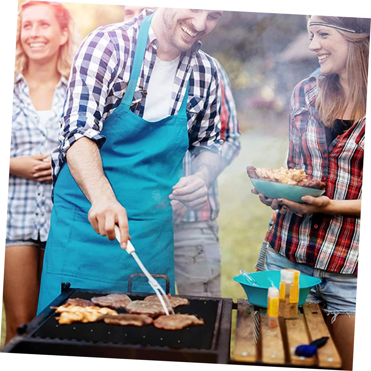 BCOATH 1Pc Non Stick Mat Outdoor Heat Resistant Grill Pad Cooking Cushion for Grilling Steak Vegetables and Seafood Lightweight and Portable Grill Accessory