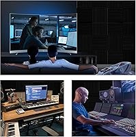 Vista 6 de Paquete de 56 paneles de espuma a prueba de sonido, paneles de pared insonorizados de recuperación rápida de 1 x 12 x 12 pulgadas, paneles