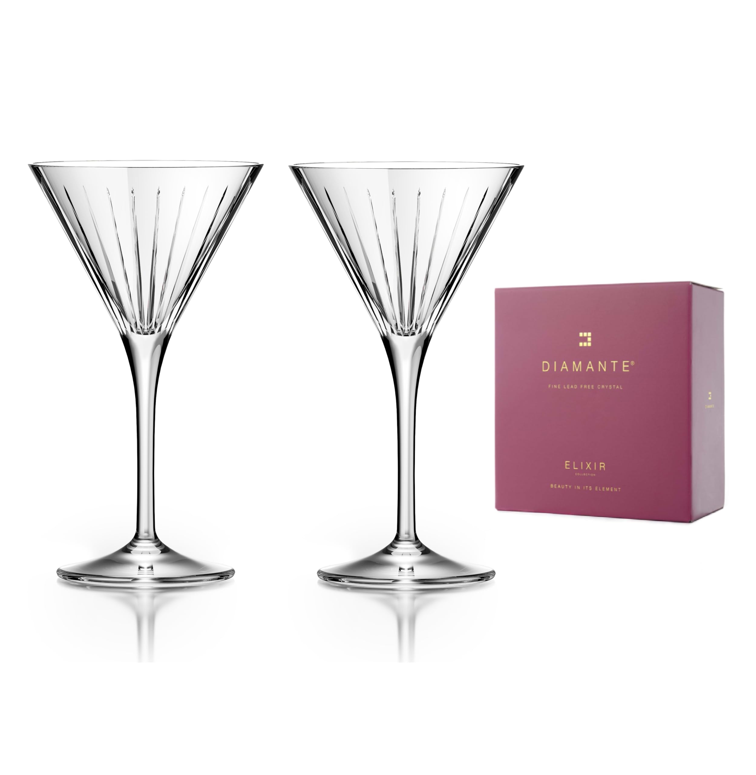 DIAMANTE Martini - Coppia di bicchieri da cocktail "Broadway", confezione regalo da 2
