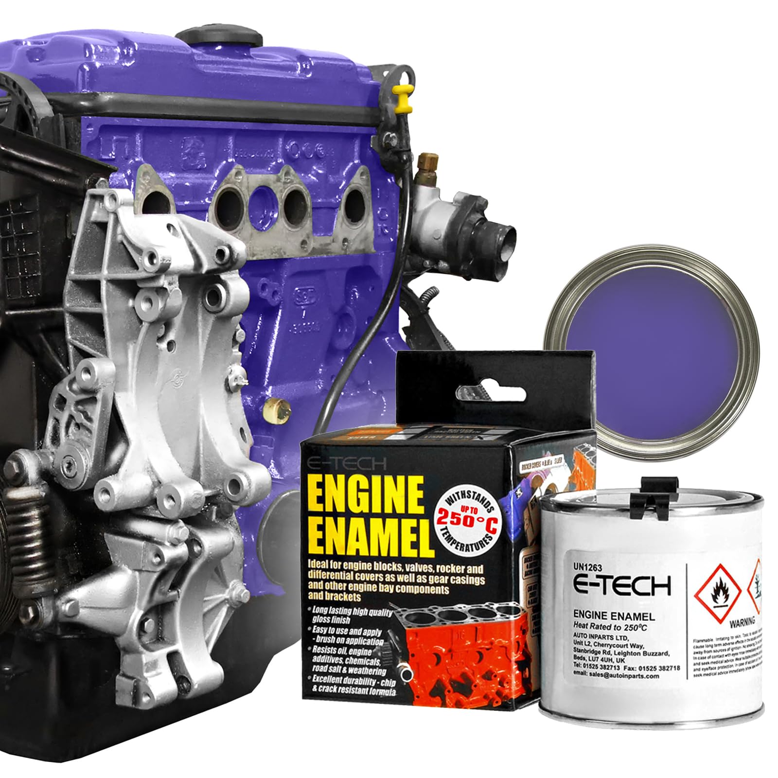 E-Tech Violet Engine Enamel - 250Ml Brush-On Paint (Violet)
