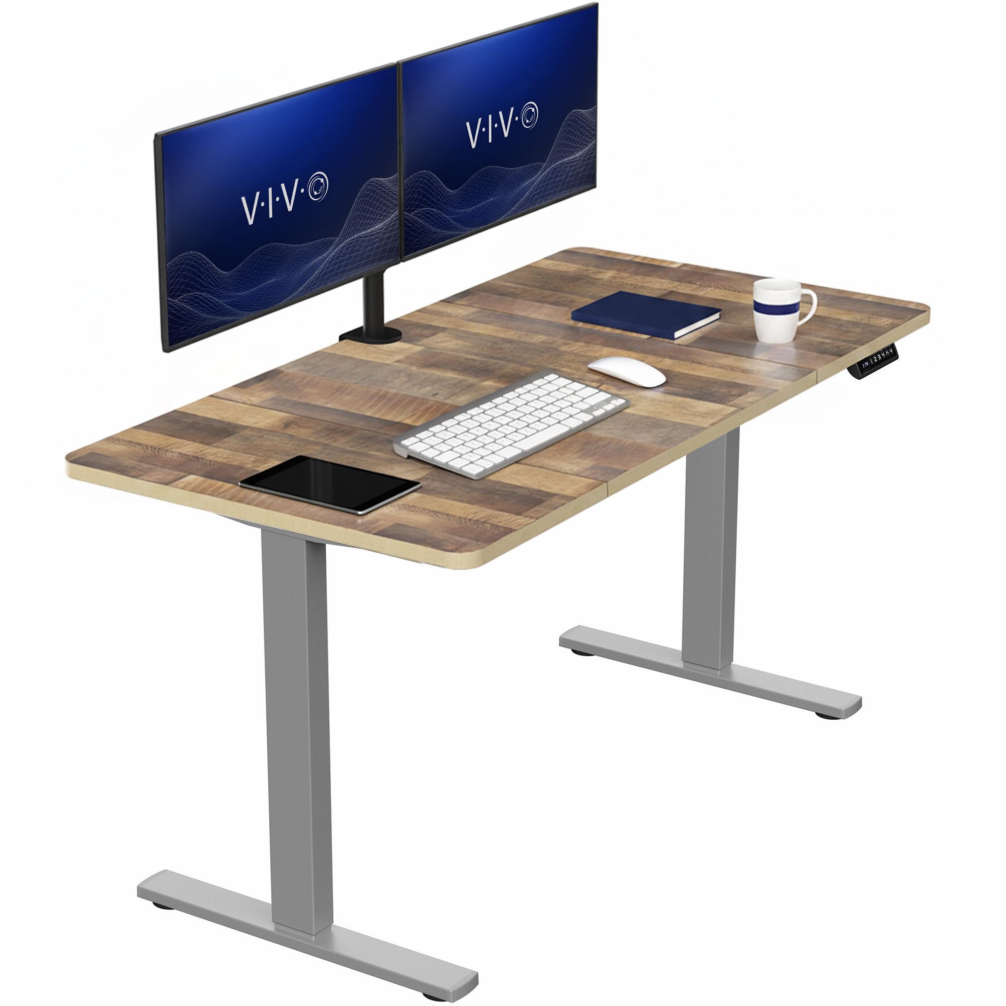 VIVO Reclaimed Wood 60 x 30 in Standing Desk, DESK-KIT-1G6P-30