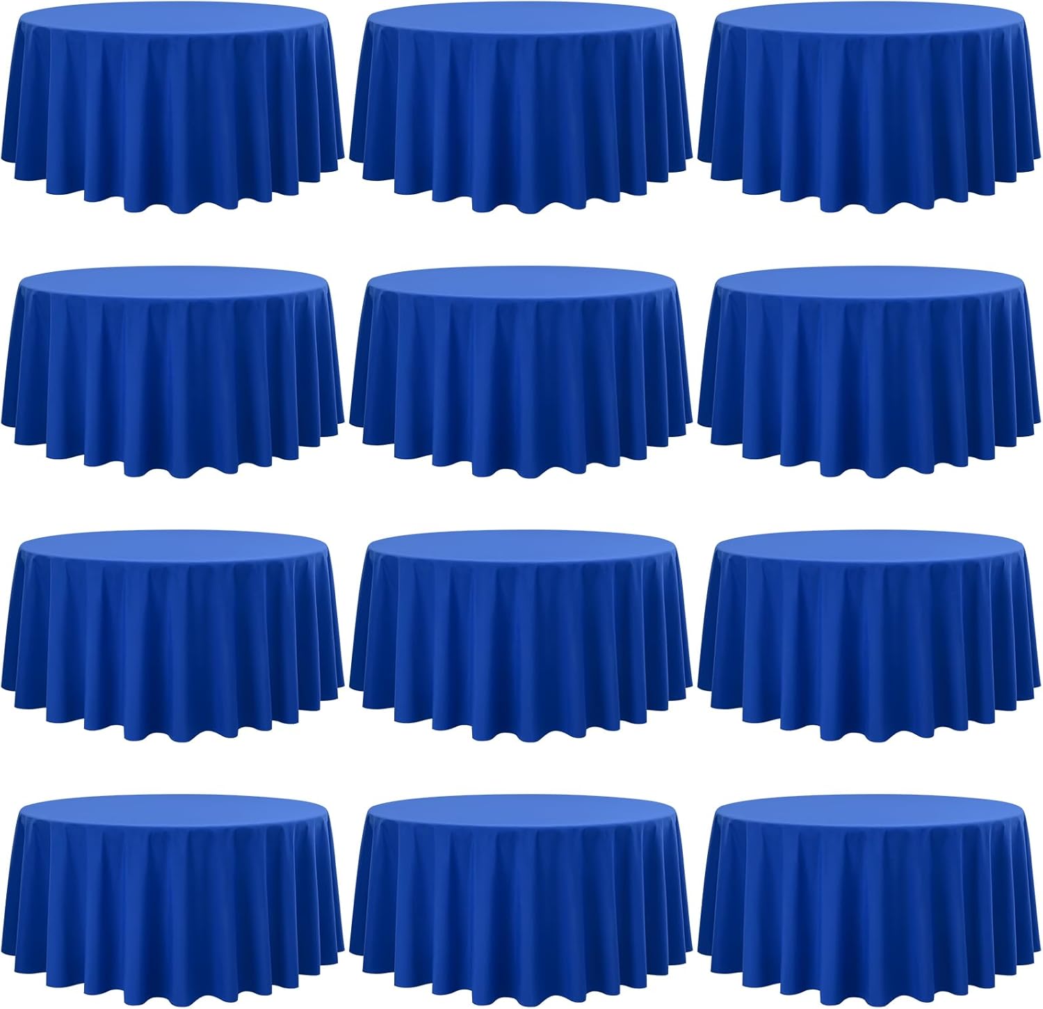fani 12 Pack Polyester Round Tablecloth 120 Inch Royal Blue