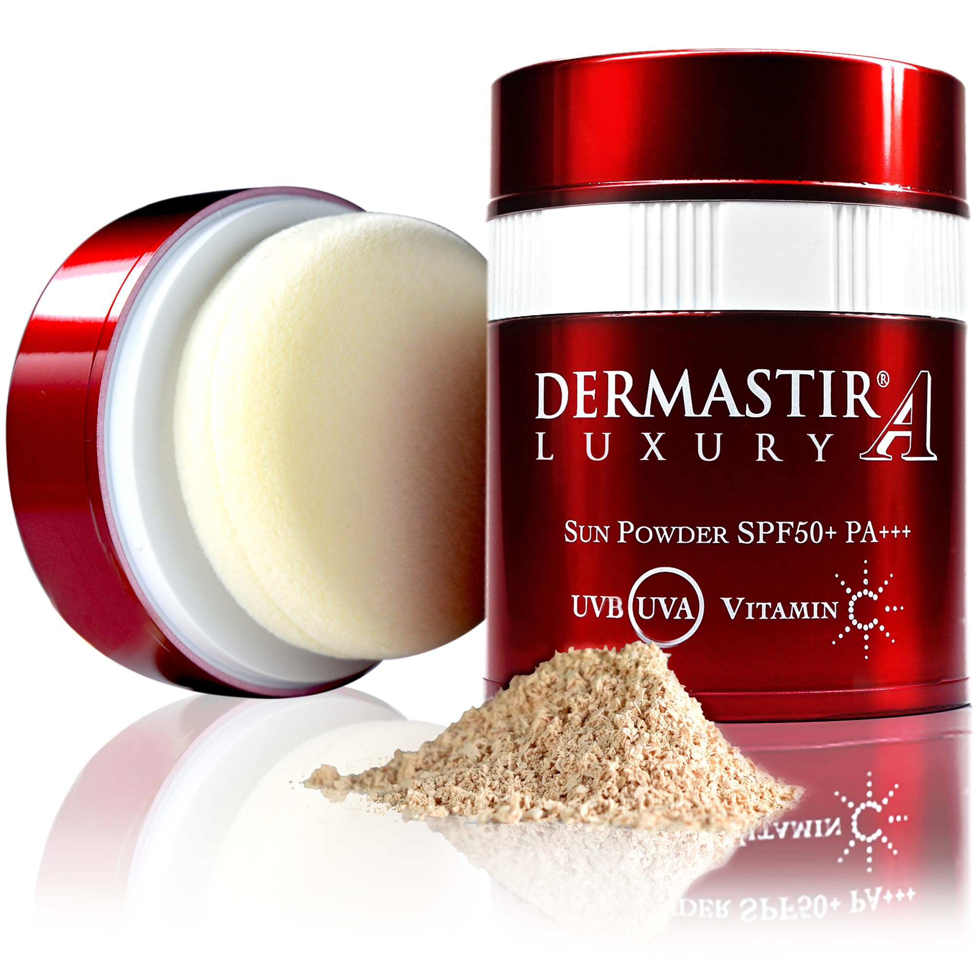 Dermastir Protezione Solare in Polvere SPF 50+ Cipria Viso con Filtri UVA/UVB Finitura Opaca, Minimizza le Imperfezioni - Made in France, 13g